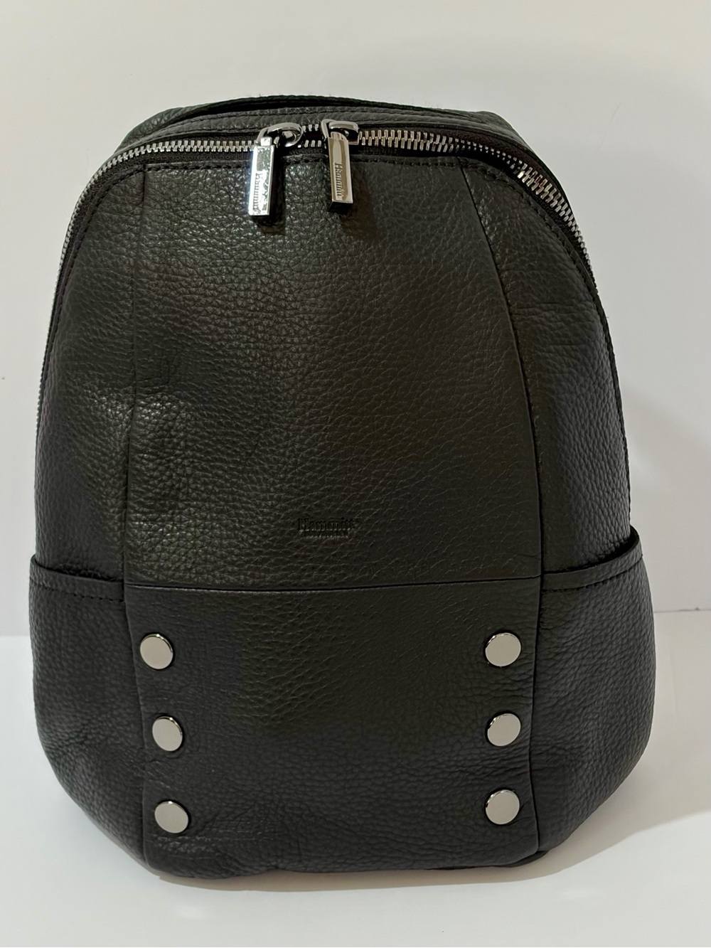 Hammitt Black Medium Hunter Leather Backpack with Gunmetal Hardware